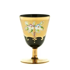Weingläser|Farbige Gläser^Art Glass Trinkbecher Black Queen 100 ml, Gold/Braun, aus Glas
