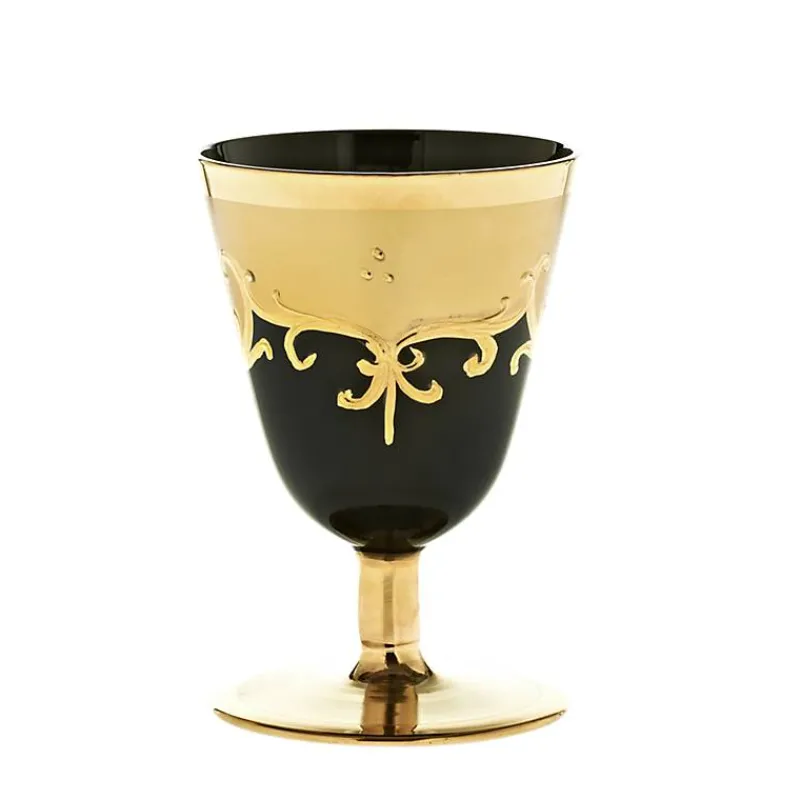 Weingläser|Farbige Gläser^Art Glass Trinkbecher Black Queen 100 ml, Gold/Braun, aus Glas