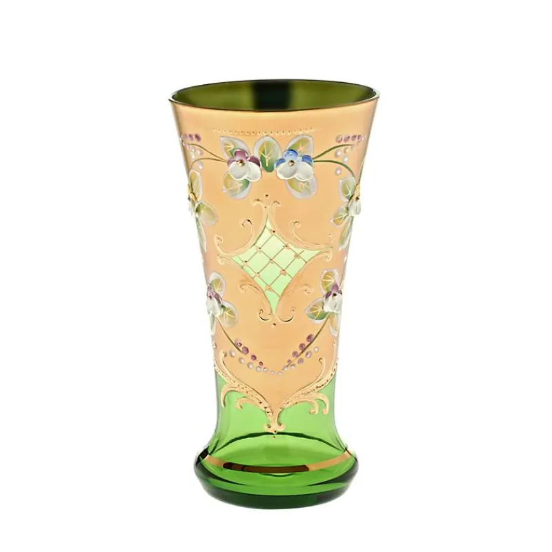 Saft- & Wassergläser^Art Glass Trinkbecher Green Queen 250 ml, Grün/Gold, aus Glas