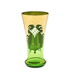 Saft- & Wassergläser^Art Glass Trinkbecher Green Queen 250 ml, Grün/Gold, aus Glas