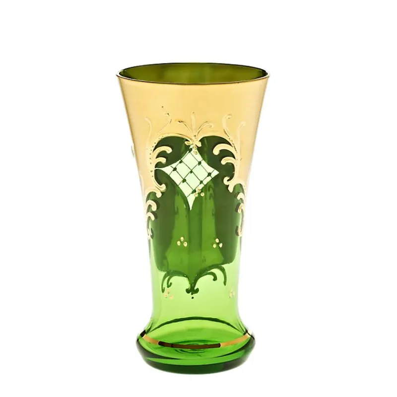 Saft- & Wassergläser^Art Glass Trinkbecher Green Queen 250 ml, Grün/Gold, aus Glas