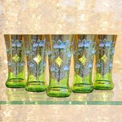Saft- & Wassergläser^Art Glass Trinkbecher Green Queen 250 ml, Grün/Gold, aus Glas