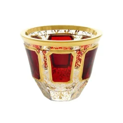 Likör & Wodkagläser|Farbige Gläser^Art Glass Trinkbecher Red Queen 5 cm, Rot/Gold, aus Glas