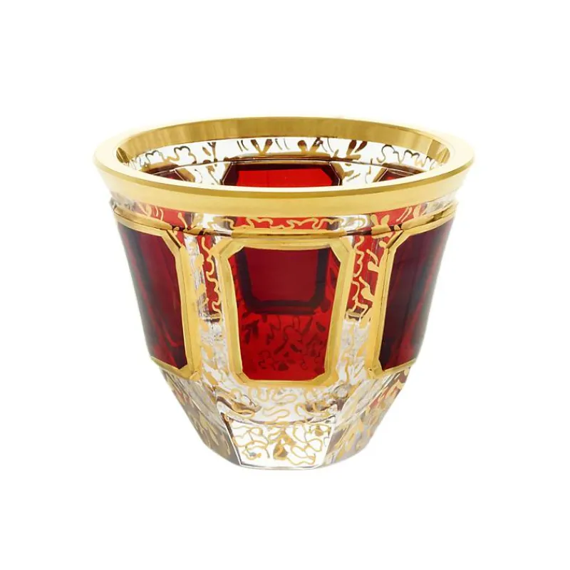 Likör & Wodkagläser|Farbige Gläser^Art Glass Trinkbecher Red Queen 5 cm, Rot/Gold, aus Glas