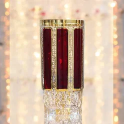 Saft- & Wassergläser^Art Glass Trinkbecher Red Queen 280 ml, Rot/Gold, aus Glas