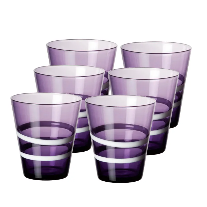 Gläserset^Cristalica Trinkbecher Two Rings "Colori" 6er Set (250ml)