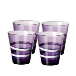 Gläserset^Cristalica Trinkbecher Two Rings "Colori" 4er Set (250ml)