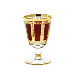 Weingläser|Farbige Gläser^Art Glass Trinkkelch Red Queen 240 ml, Rot/Gold, aus Glas
