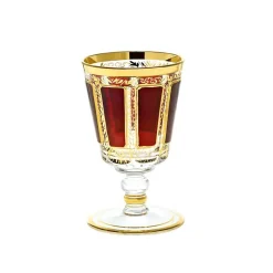 Weingläser|Farbige Gläser^Art Glass Trinkkelch Red Queen 240 ml, Rot/Gold, aus Glas