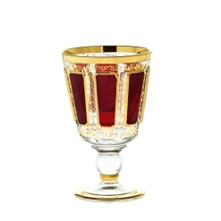 Weingläser|Farbige Gläser^Art Glass Trinkkelch Red Queen 150 ml, Rot/Gold, aus Glas
