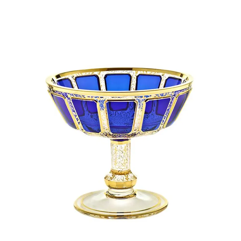 Sektgläser|Farbige Gläser^Art Glass Trinkschale Blue Queen 14,5 cm, Blau/Gold, aus Glas
