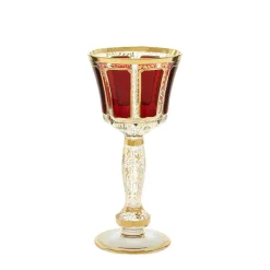 Weingläser|Farbige Gläser^Art Glass Trinkschale Red Queen 260 ml, Rot/Gold, aus Glas