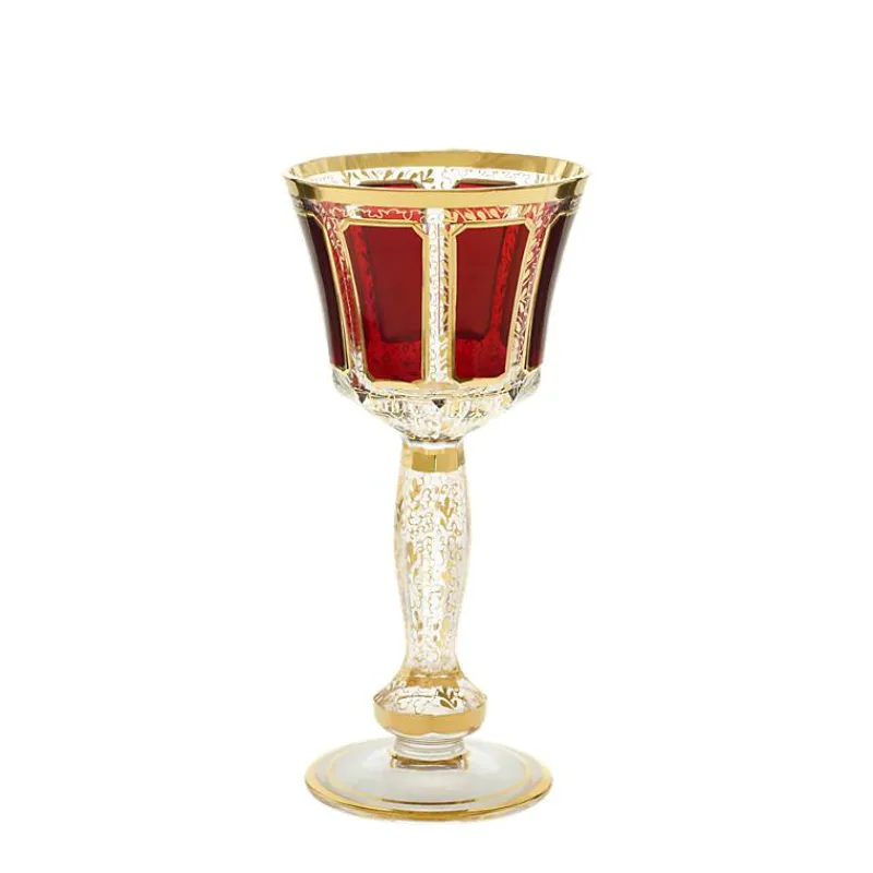 Weingläser|Farbige Gläser^Art Glass Trinkschale Red Queen 260 ml, Rot/Gold, aus Glas