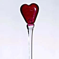Valentienstag|Orchideentopf & Stäbe^Art Glass Valentinsherz am Stab "Pavel" (34cm)