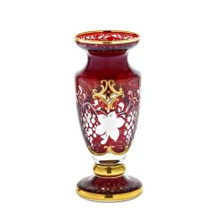 Vasen^Cristalica Kingdom Vase auf Fuß "Golden Grape" (18cm)
