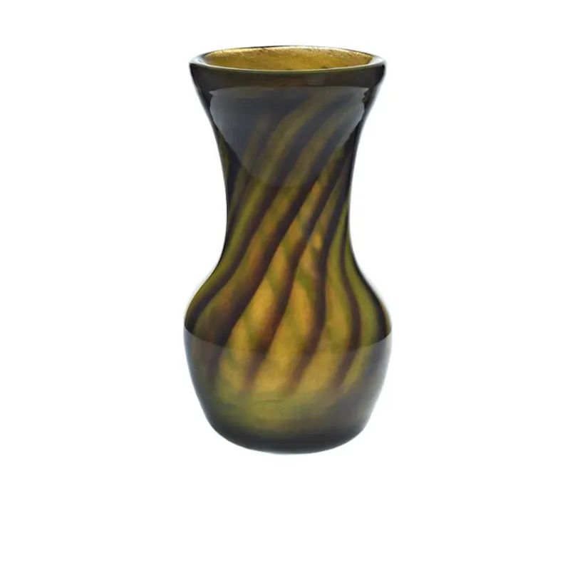 Vasen^Art Glass Vase bauchig gestreift "Pavel" (21cm)