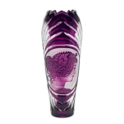 Vasen^Art Glass Vase handgeschliffen mit Lilie "King" (30cm)