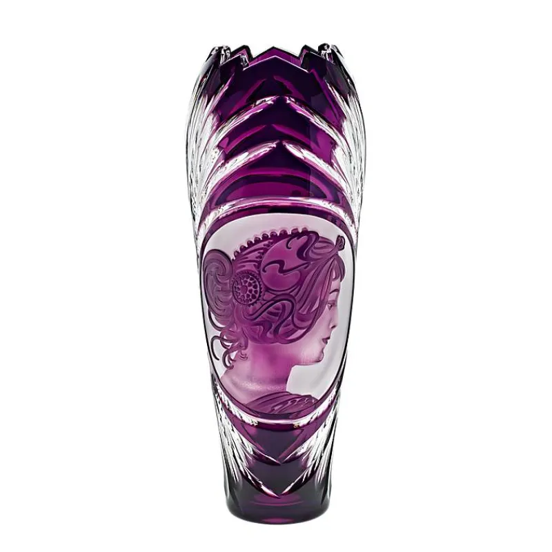 Vasen^Art Glass Vase handgeschliffen mit Lilie "King" (30cm)