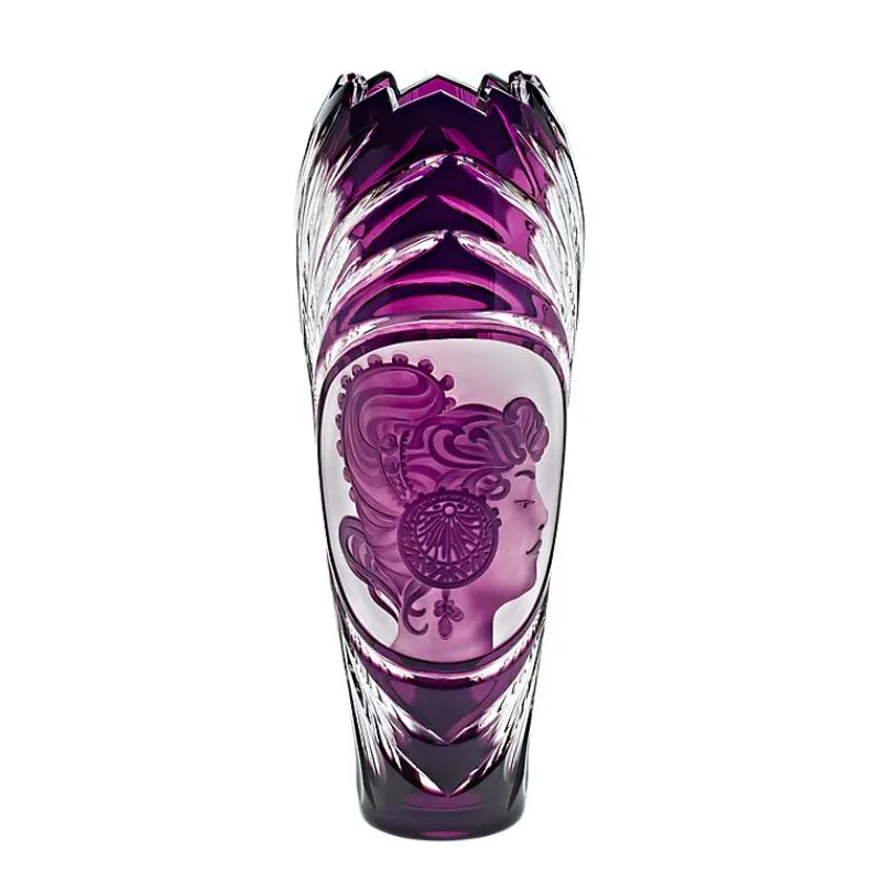Vasen^Art Glass Vase handgeschliffen mit Lilie "King" (30cm)