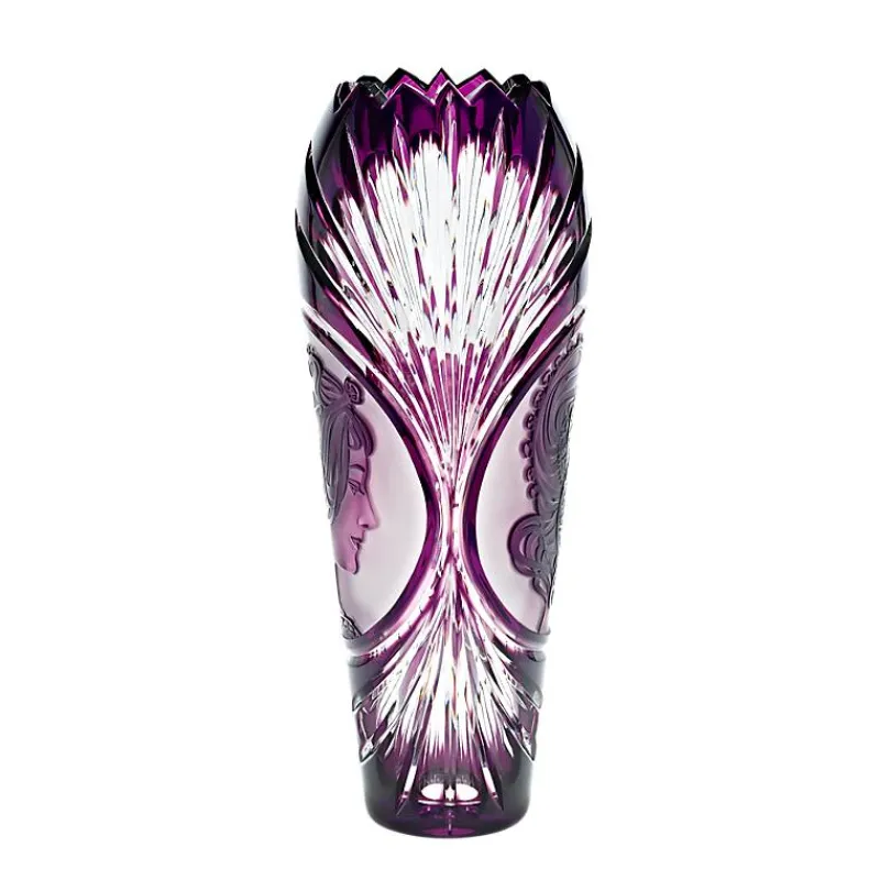 Vasen^Art Glass Vase handgeschliffen mit Lilie "King" (30cm)