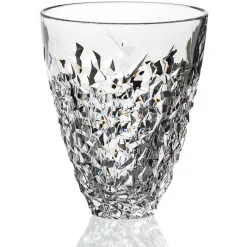 Vasen^German Crystal Vase Katarina Gold 22cm, Transparent, aus Bleikristall