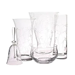 Vasen^Cristalica Kingdom Vase mit Gravur "Petite Daisy" (23cm)