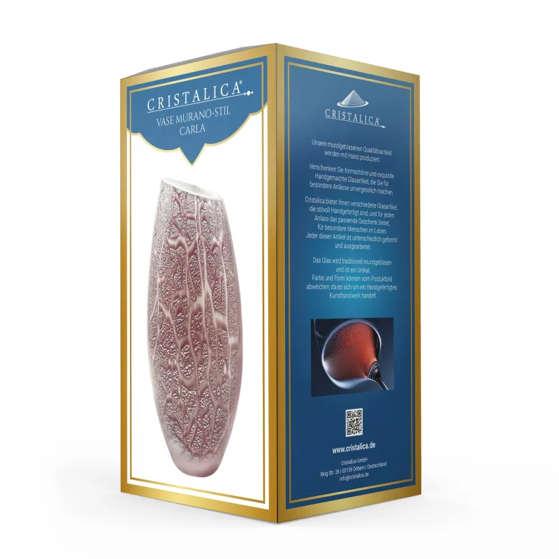 Vasen|Ostern^Cristalica Vase Murano-Stil Carla Höhe ca. 28,5cm Handarbeit