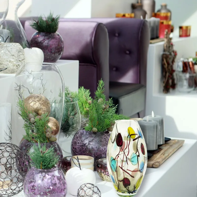 Vasen|Ostern^Cristalica Vase Murano-Stil Flora Höhe ca. 23,5cm Handarbeit