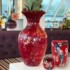 Valentienstag|Vasen^Cristalica Vase Murano-Stil Nina Höhe ca. 18,5cm Handarbeit