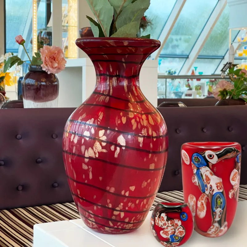 Valentienstag|Vasen^Cristalica Vase Murano-Stil Nina Höhe ca. 18,5cm Handarbeit