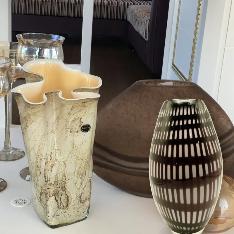 Vasen|Ostern^Cristalica Vase Murano-Stil Sandy Höhe ca. 29,5cm Handarbeit