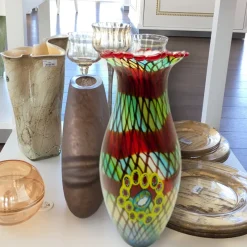 Vasen|Ostern^Cristalica Vase Murano-Stil Tina Höhe ca. 48cm Bunt Handarbeit