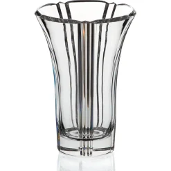 Vasen^German Crystal Vase Nadine 25cm, Transparent, aus Bleikristall