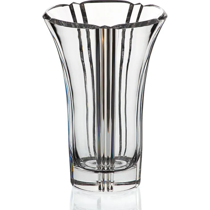 Vasen^German Crystal Vase Nadine 25cm, Transparent, aus Bleikristall