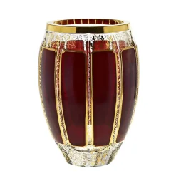 Vasen^Art Glass Vase Red Queen 20,5 cm, Rot/Gold, aus Glas