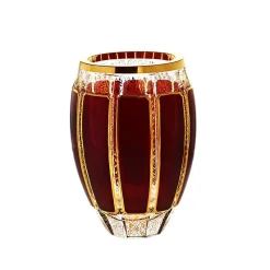 Vasen^Art Glass Vase Red Queen 20,5 cm, Rot/Gold, aus Glas