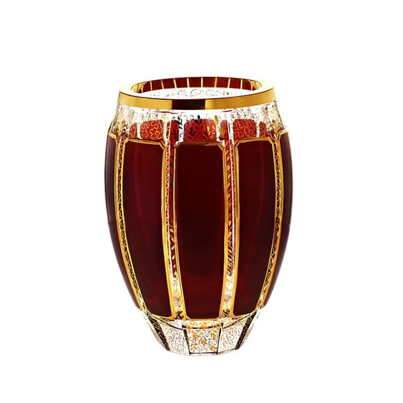 Vasen^Art Glass Vase Red Queen 20,5 cm, Rot/Gold, aus Glas
