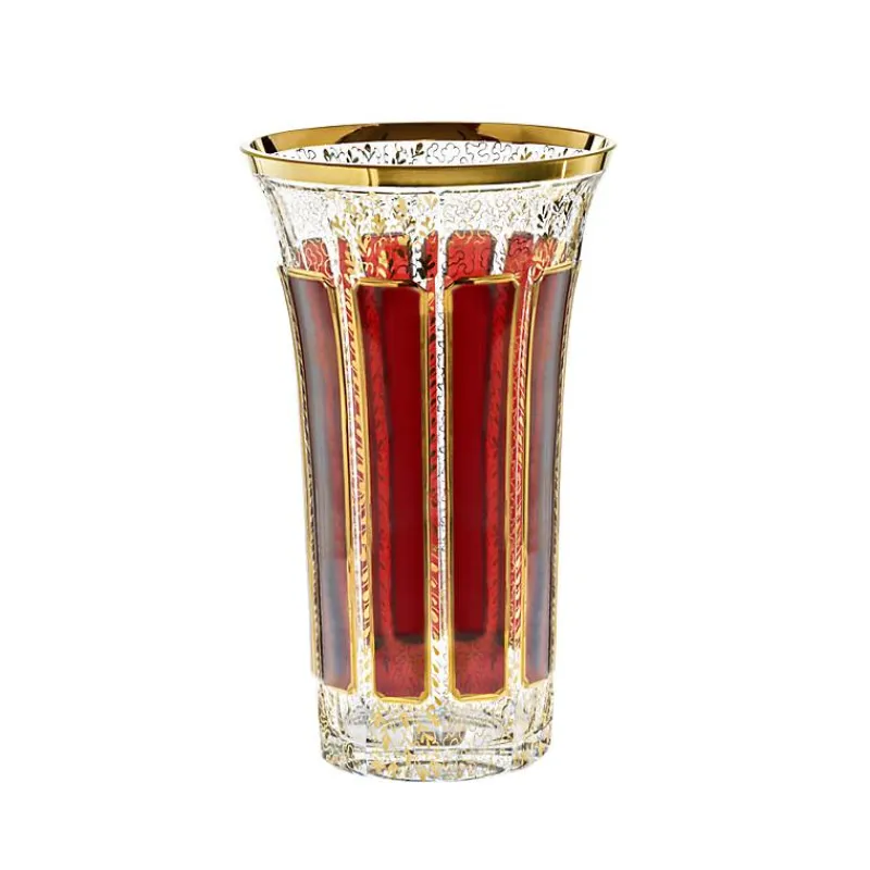 Vasen^Art Glass Vase Red Queen 23 cm, Rot/Gold, aus Glas