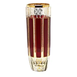 Vasen^Art Glass Vase Red Queen 25,5 cm, Rot/Gold, aus Glas