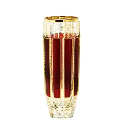 Vasen^Art Glass Vase Red Queen 25,5 cm, Rot/Gold, aus Glas