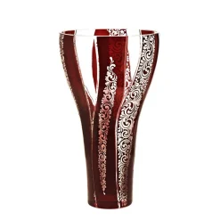 Vasen^Art Glass Vase Red Queen 35 cm, Rot/Weiß, aus Glas