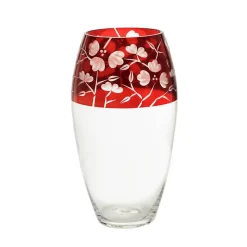 Vasen^Art Glass Vase Red Queen 29 cm, Weinrot, aus Glas