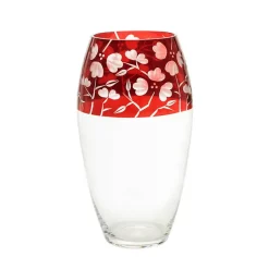 Vasen^Art Glass Vase Red Queen 29 cm, Weinrot, aus Glas