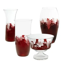 Vasen^Art Glass Vase Red Queen 30 cm, Weinrot, aus Glas