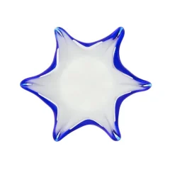 Vasen^Art Glass Vase White Queen 23 cm, Weiß/Blau, aus Glas