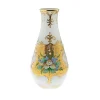 Vasen^Art Glass Vase White Queen 25 cm, Weiß/Gold, aus Glas