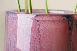 Vasen^Gift Company Vase Zylinder Glasröhre Linen schmal lila 55cm