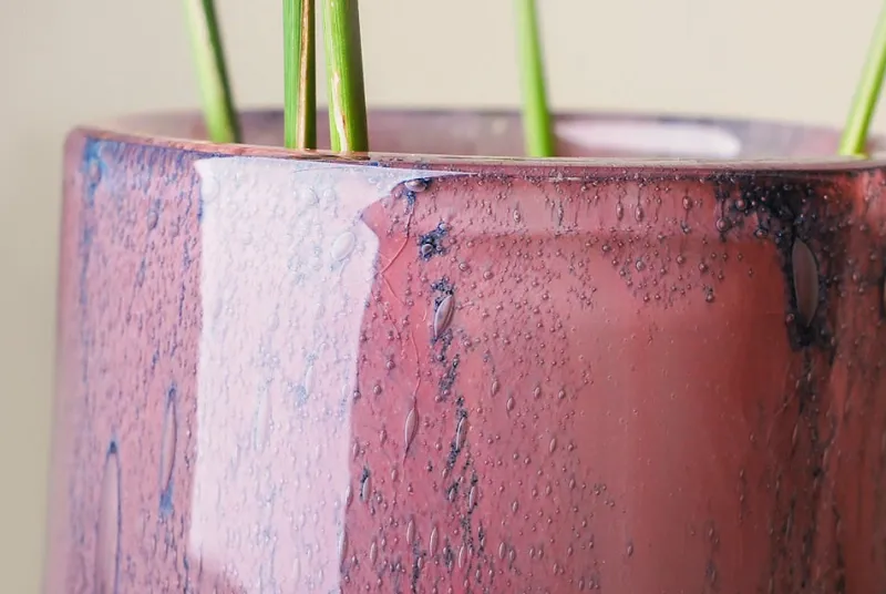 Vasen^Gift Company Vase Zylinder Glasröhre Linen schmal lila 55cm