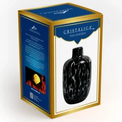 Vasen^Cristalica Vase-Blumenvase Modern , Schwarz/Transparent