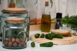 Küchenzubehör|Bonbonieren^Cristalica Vorratsglas mir Korkdeckel 3er-Set Authentic 800 ml Recycling-Glas